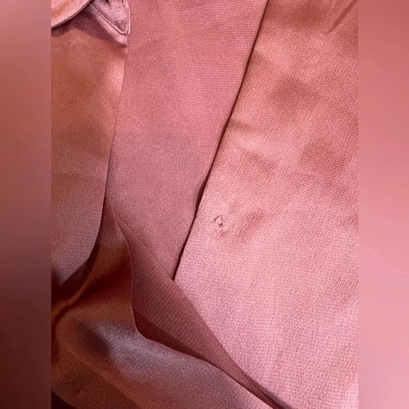 CATHERINE MALANDRINO TOP DUSTY ROSE PINK LONG SLEEVE BLOUSE PEPLUM SIZE XS - Picture 9 of 10